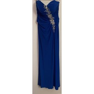 Morrell Maxie Royal Blue Strapless Embellished Formal Gown Evening Dress 2